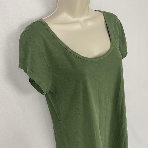 Fresh Produce Top Womens Medium Green Moss Vintage Slub Scoop Neck T Shirt NEW - Picture 2 of 12